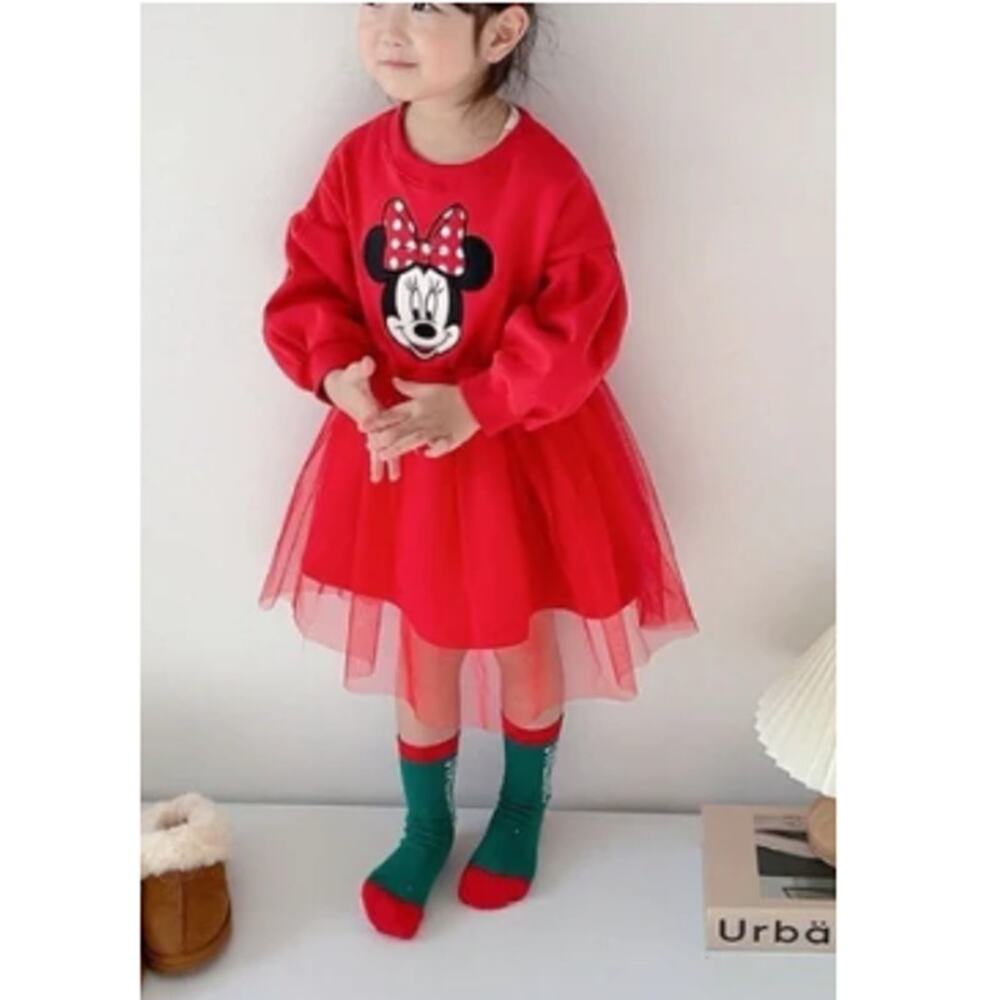 Disney Red Minnie Mouse Casual Dress for Kids